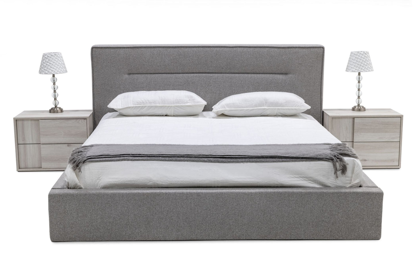 Nova Domus Juliana - Queen Italian Modern Grey Upholstered Bed