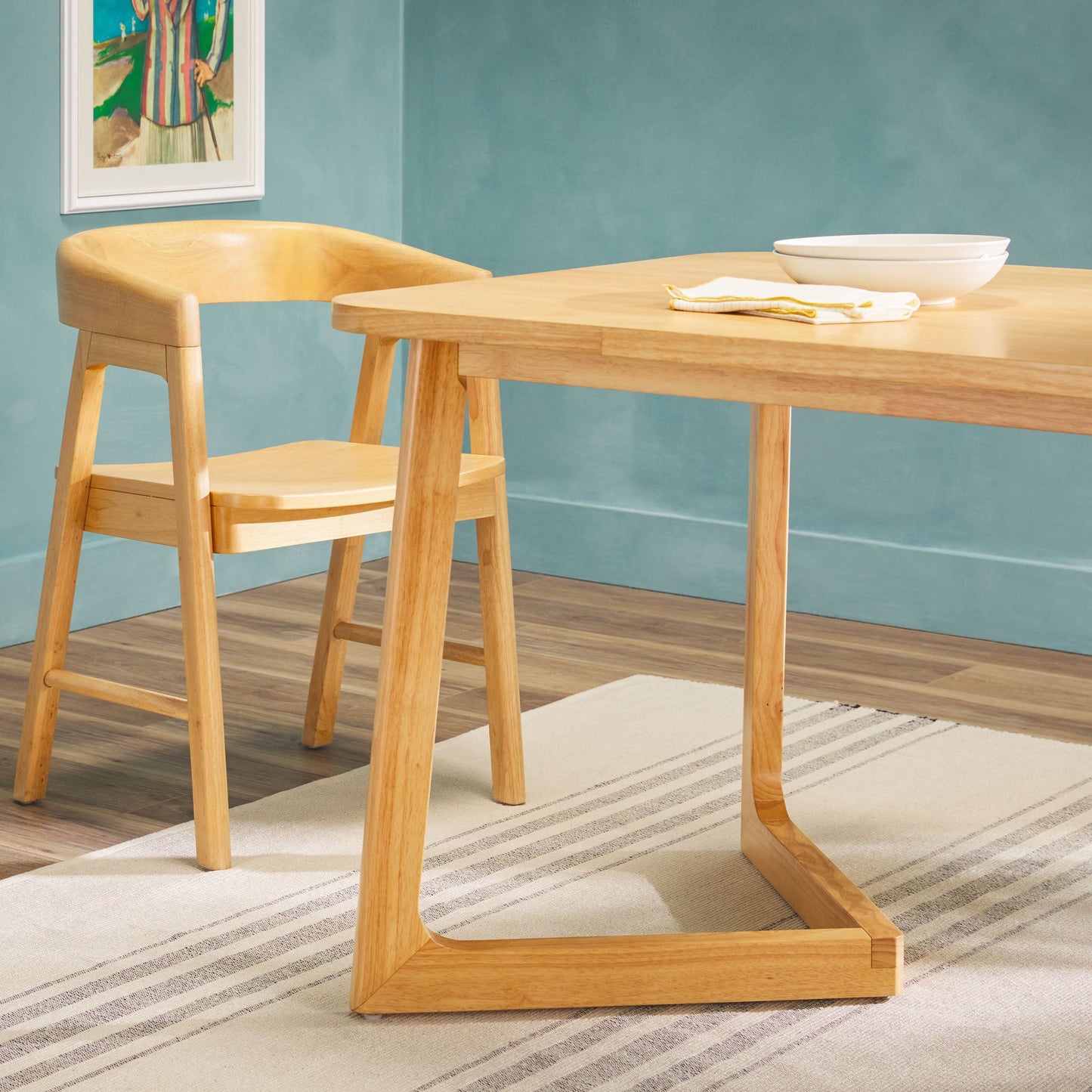 Ezra Modern Rectangle Dining Table for 6