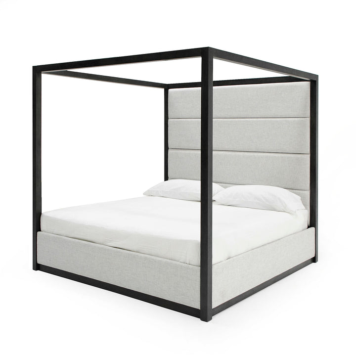 Modrest Manhattan - Contemporary Canopy Grey Bed -queen