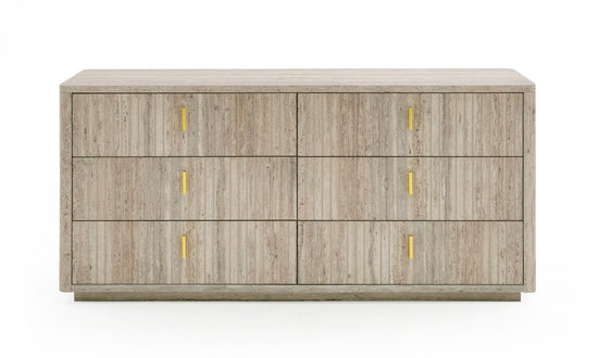 Nova Domus Roma - Modern Travertine + Gold Dresser