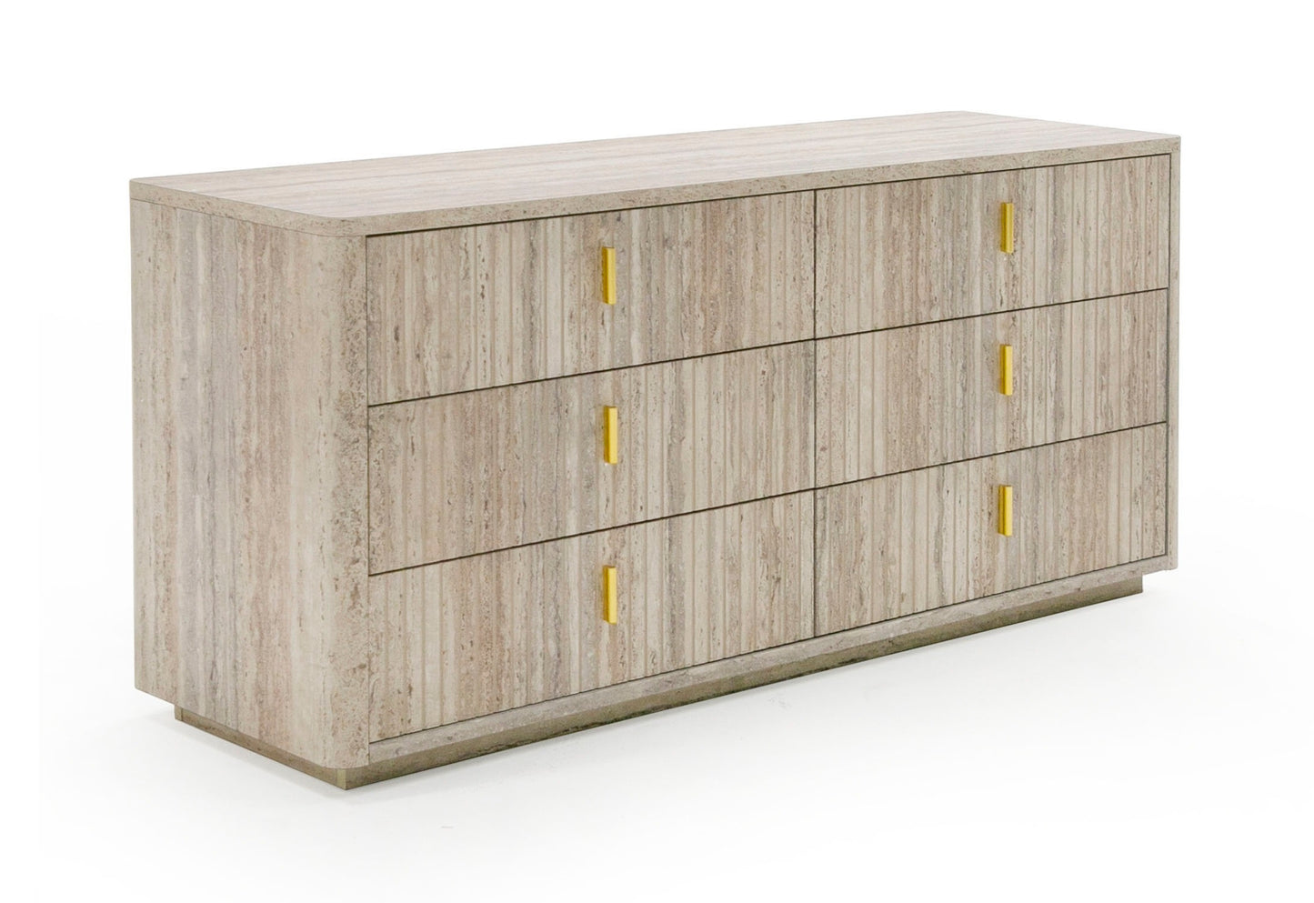 Nova Domus Roma - Modern Travertine + Gold Dresser