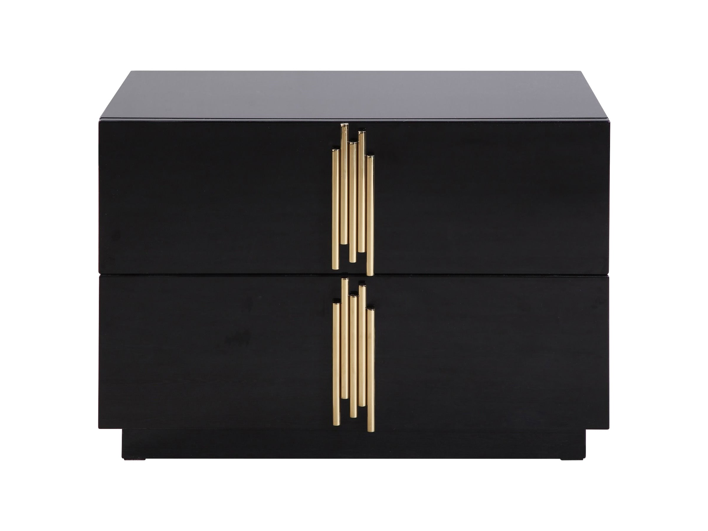 Modrest Token - Modern Black + Gold Wide Nightstand