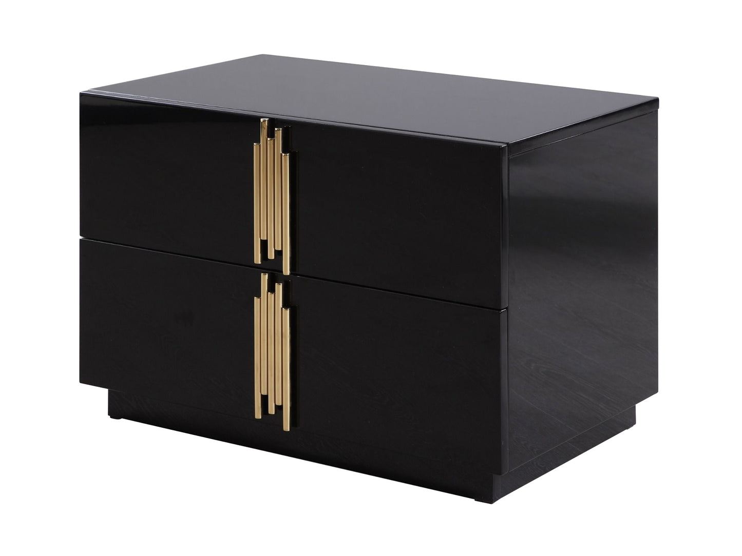 Modrest Token - Modern Black + Gold Wide Nightstand