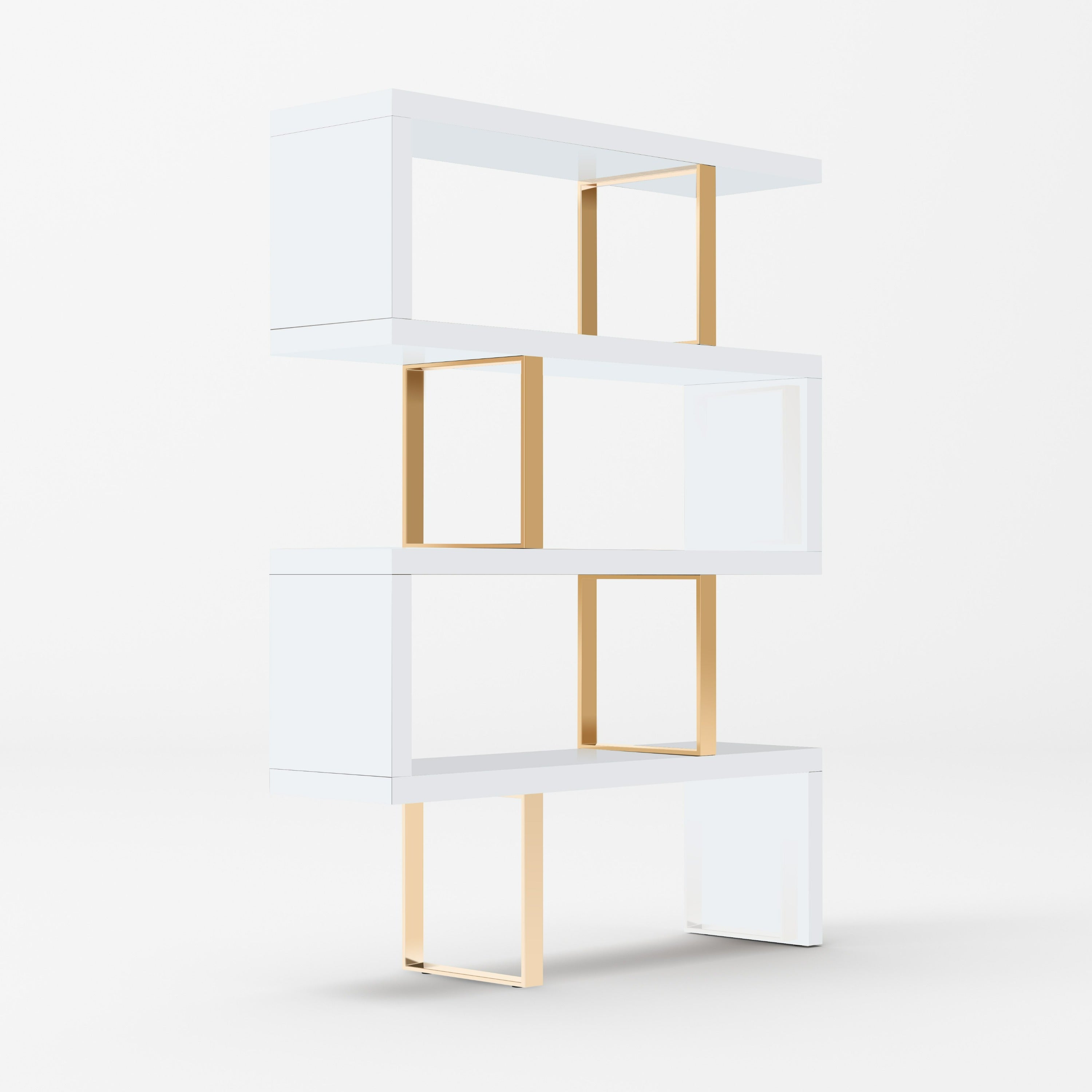 Modrest Maze - Modern White & Gold Bookcase