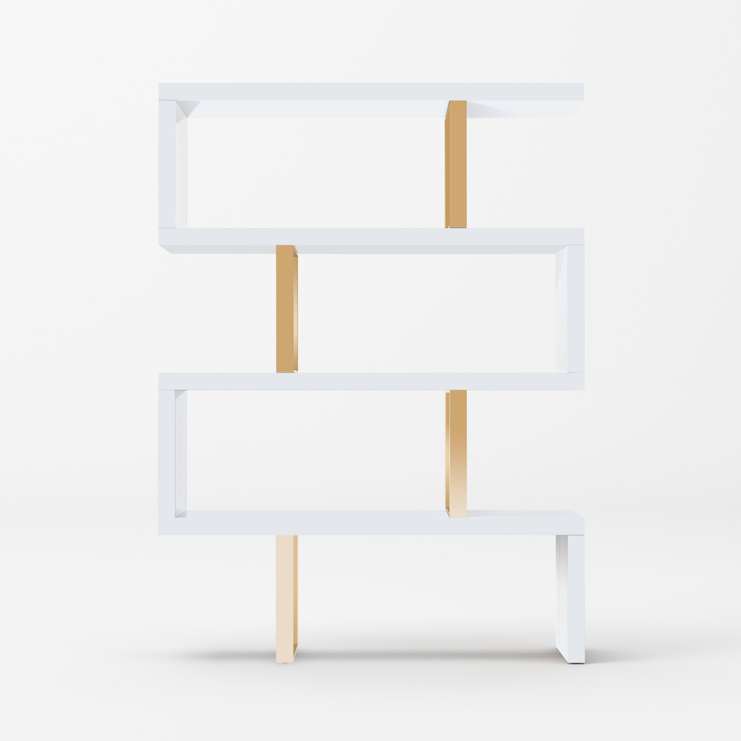 Modrest Maze - Modern White & Gold Bookcase