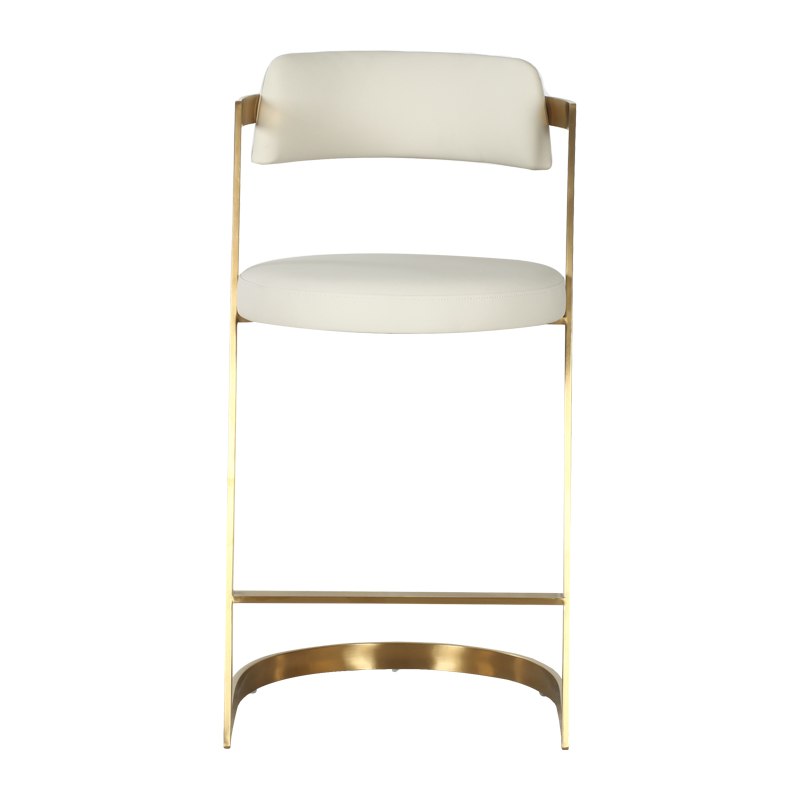 Modrest Shandra - Beige Pleather + Gold Counter Stool