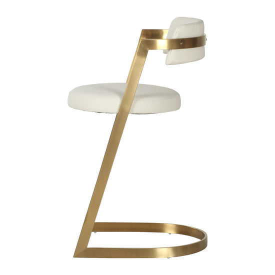 Modrest Shandra - Beige Pleather + Gold Counter Stool