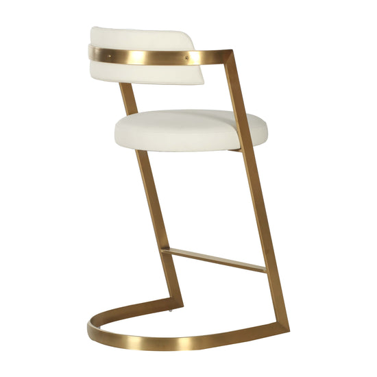 Modrest Shandra - Beige Pleather + Gold Counter Stool