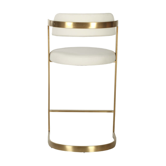 Modrest Shandra - Beige Pleather + Gold Counter Stool