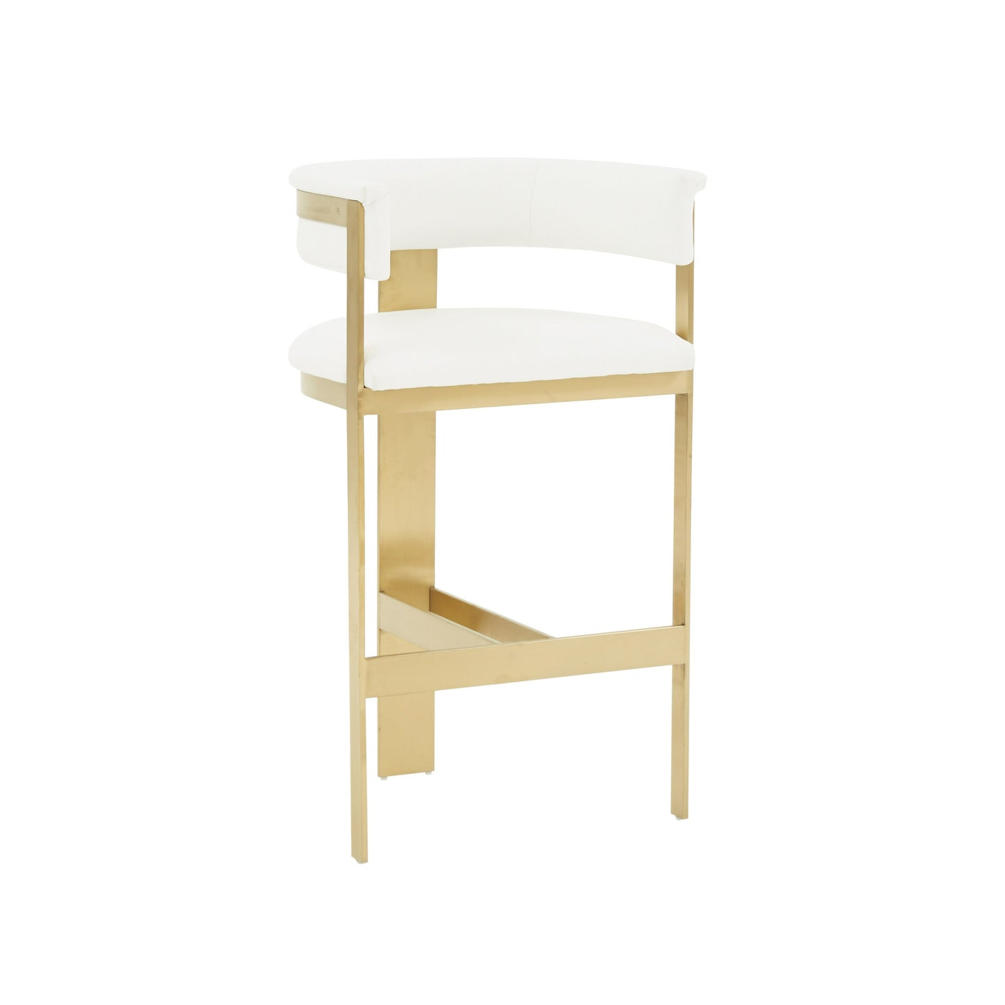 Modrest Boswell - Modern White + Matte Gold Barstool