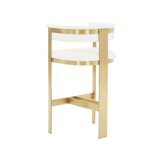 Modrest Boswell - Modern White + Matte Gold Barstool