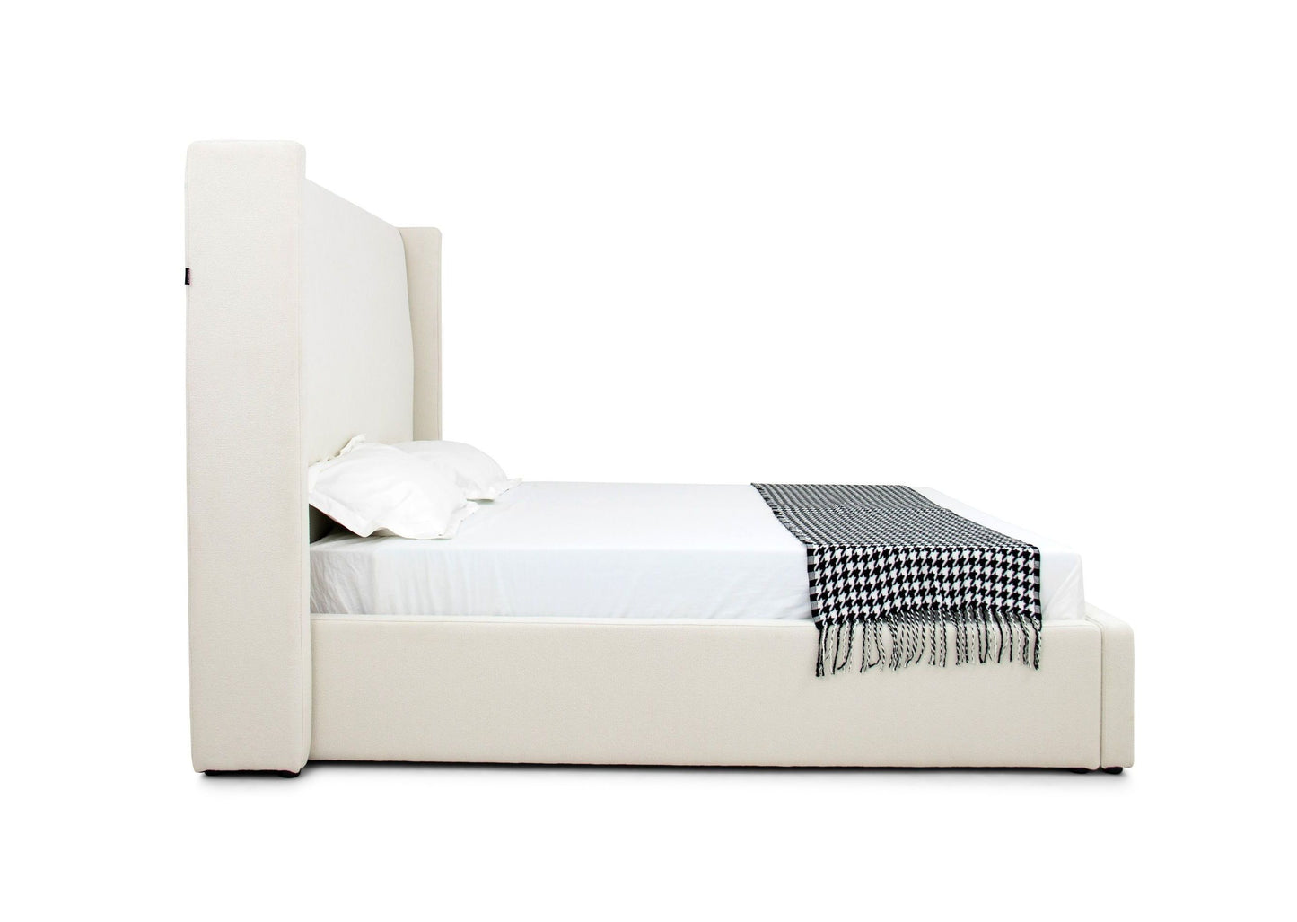 Queen Modrest Byrne - Modern Off White Fabric Bed