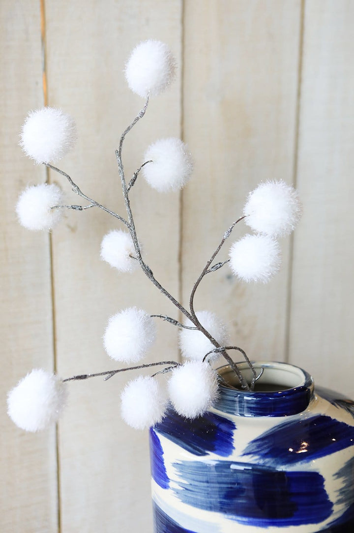 Glitter Pom-Pom Stem, 30", White