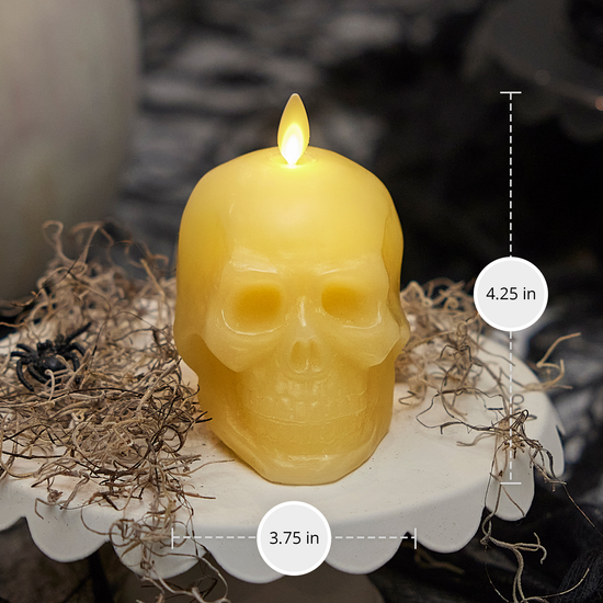 Ivory Flameless Candle Skull