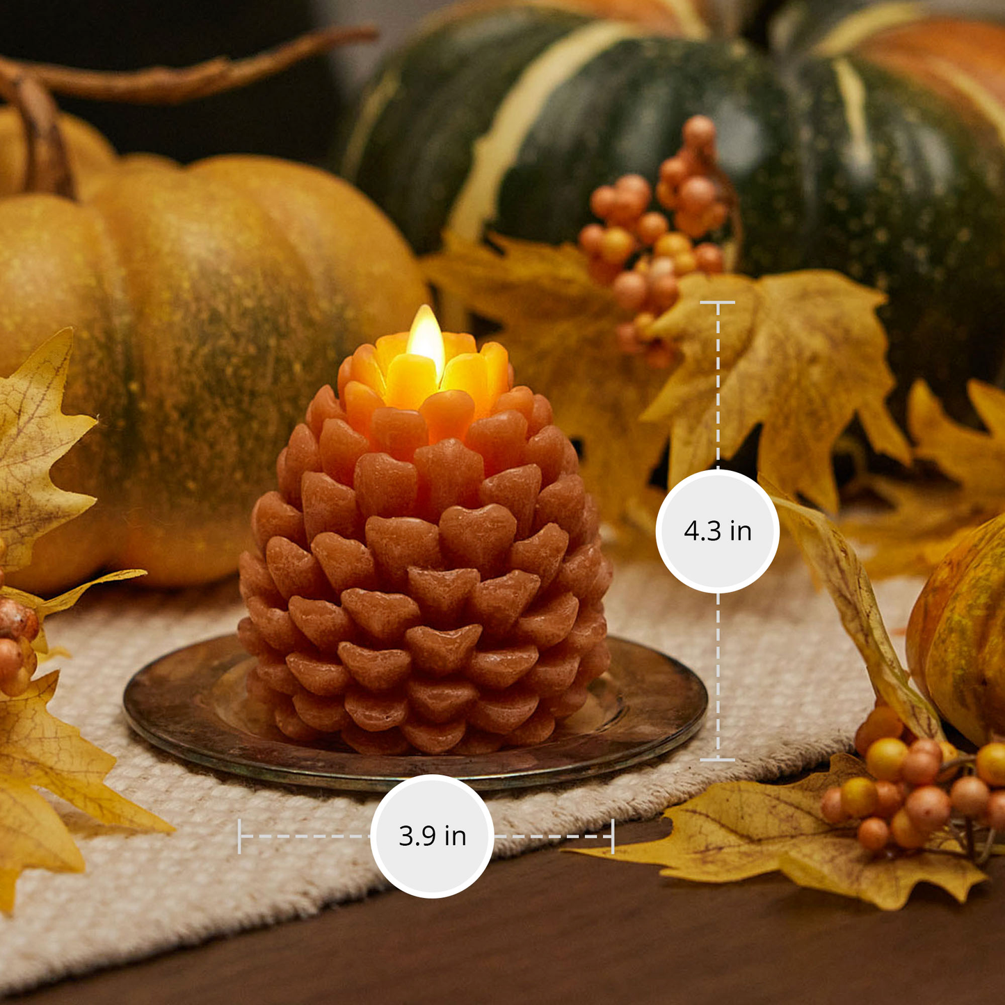 Adobe Flameless Candle Pinecone