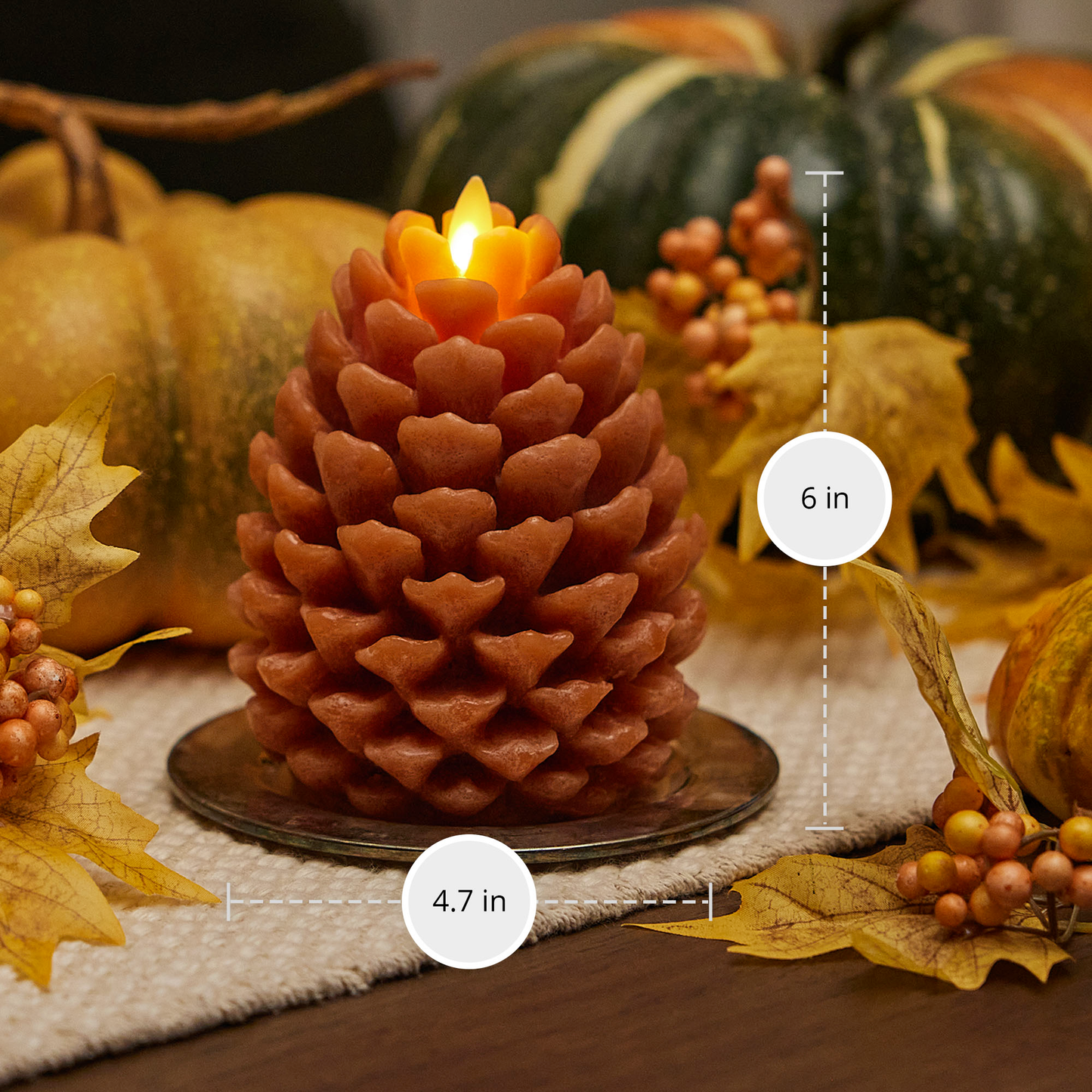 Adobe Flameless Candle Pinecone