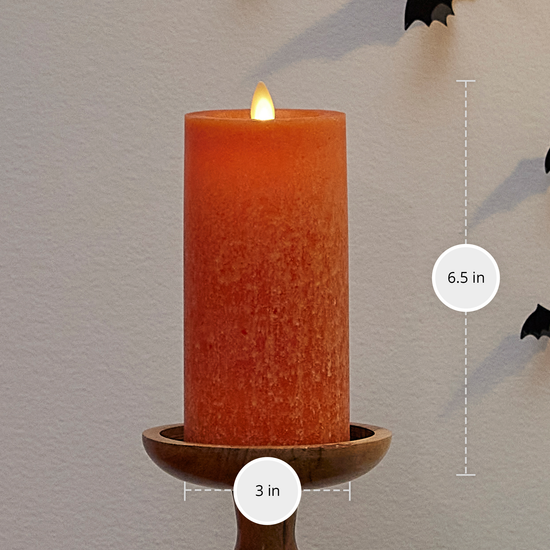 Harvest Pumpkin Seaglass Flameless Candle Pillar