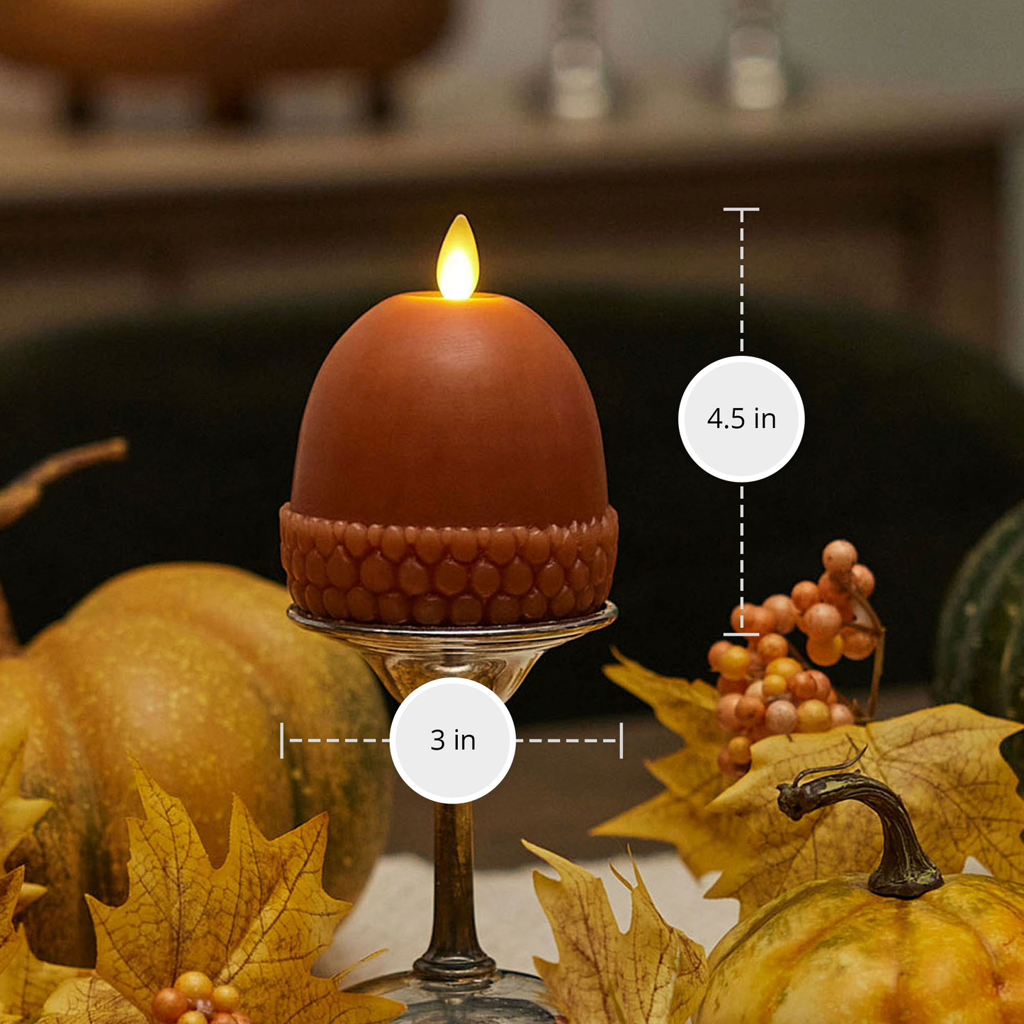 Adobe Flameless Candle Acorn