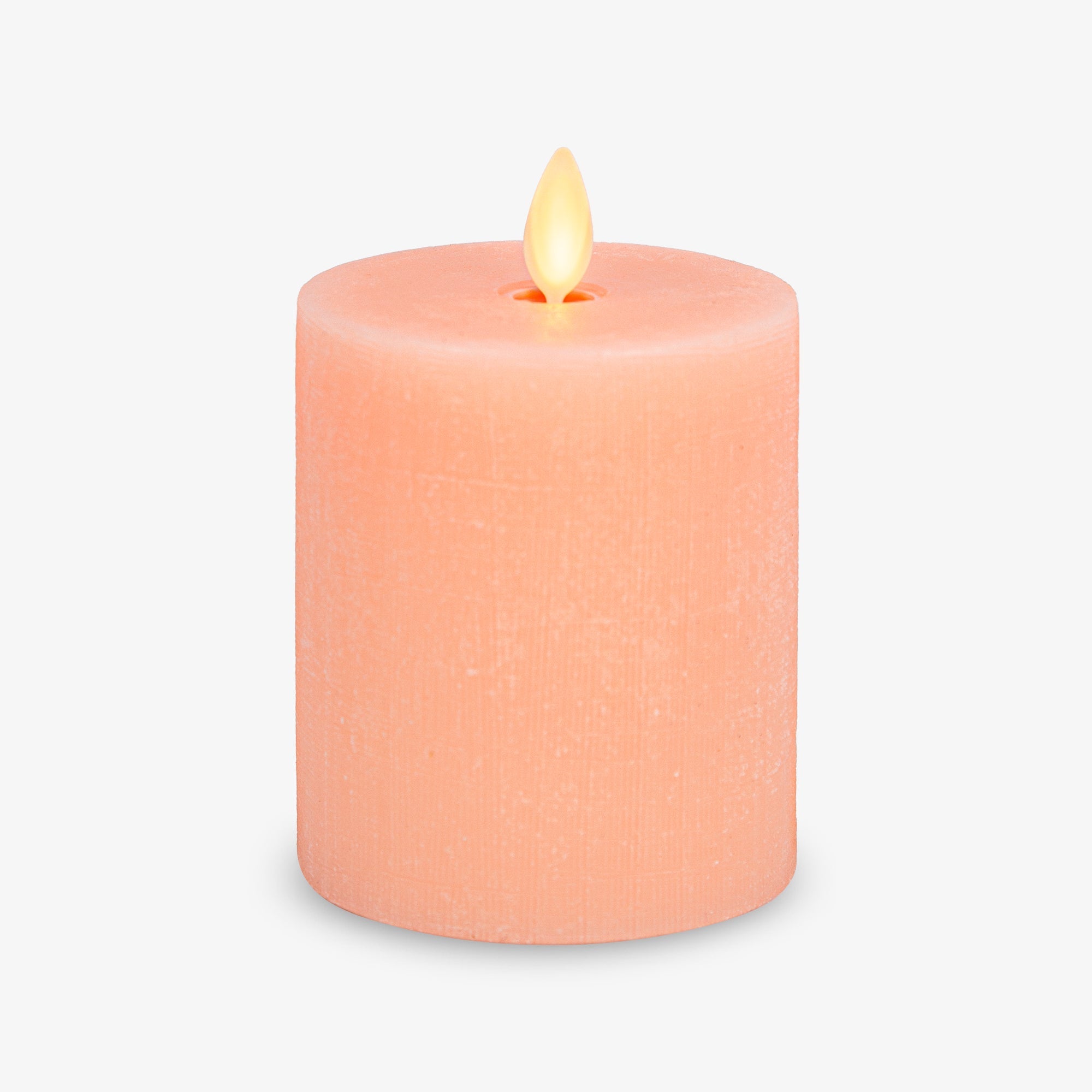 Chalky Linen Mellow Peach Flameless Candle Pillar