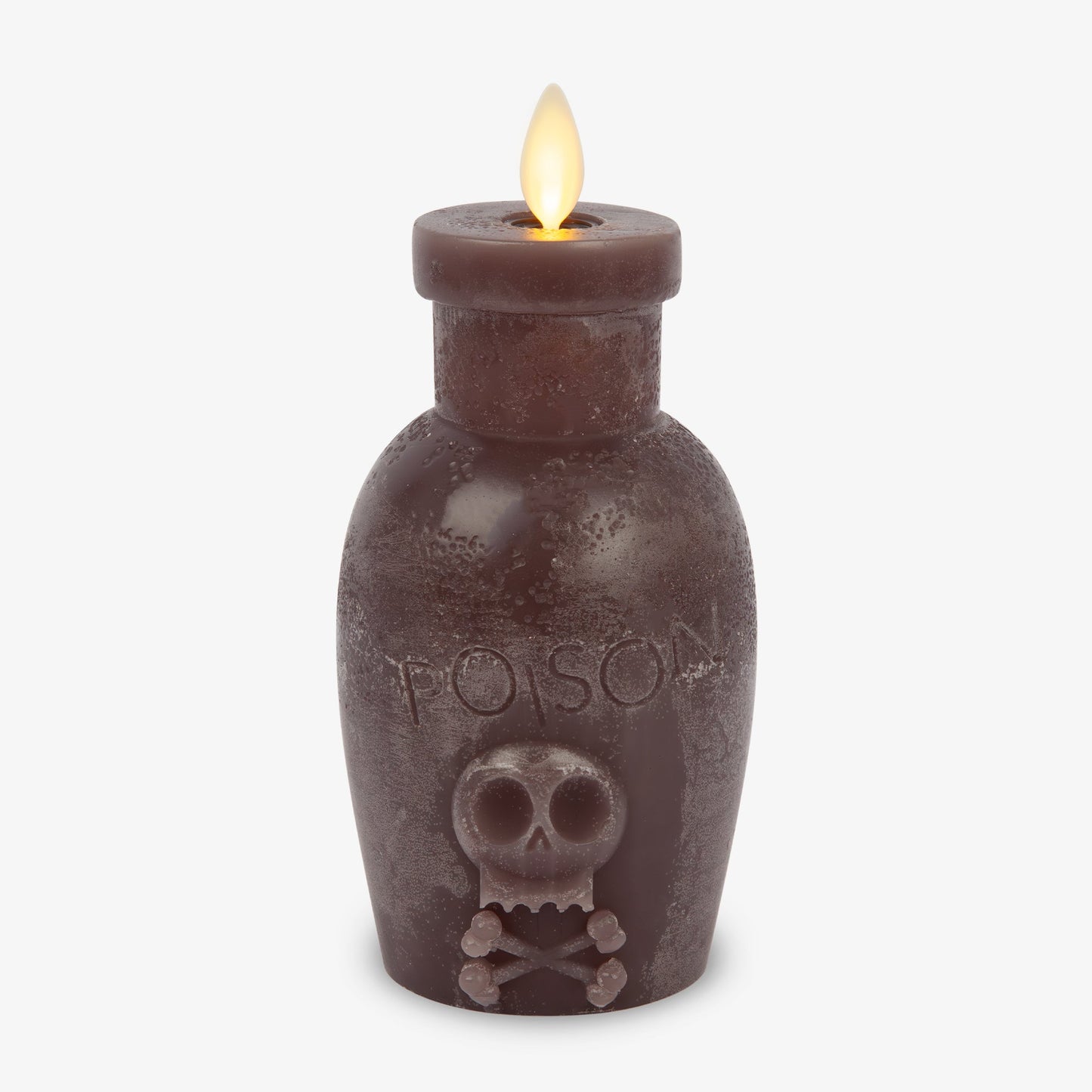 Dark Chocolate Chalky Flameless Candle Poison Bottle