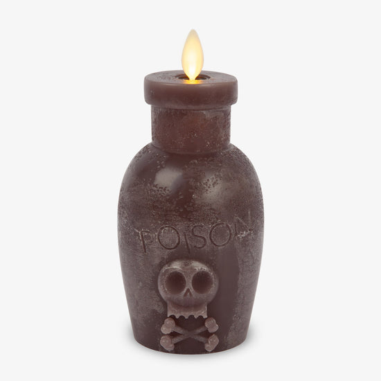 Dark Chocolate Chalky Flameless Candle Poison Bottle