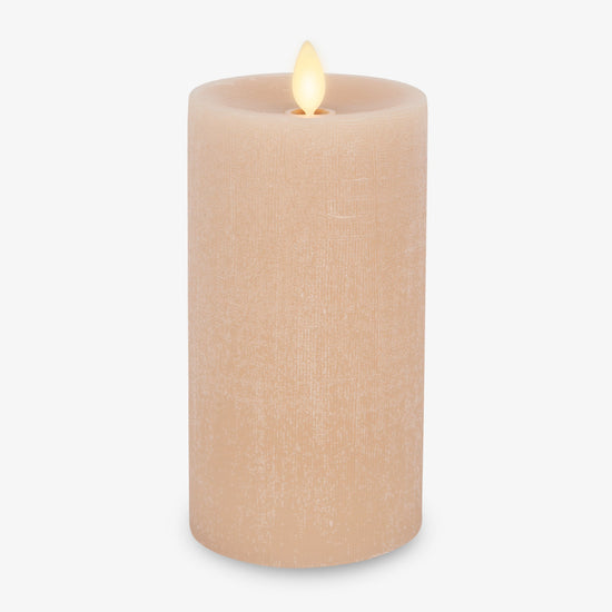 Irish Cream Chalky Linen Flameless Candle Pillar