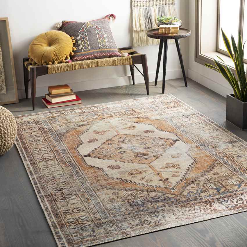 Kwadijk Traditional Washable Rug, Camel