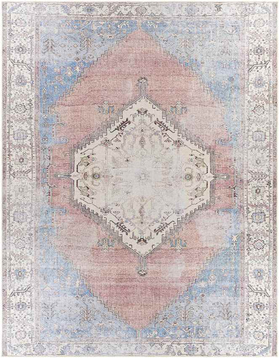 Leihoek Traditional Washable Rug, Charcoal