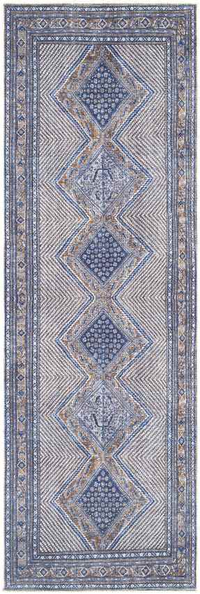 Limmen Traditional Washable Rug, Navy