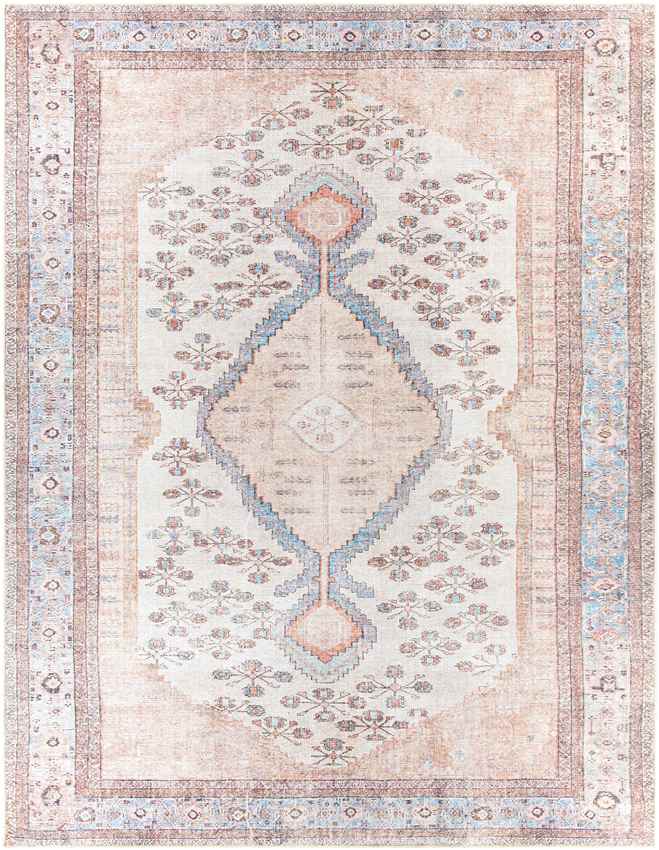 Midwoud Traditional Washable Rug, Blush