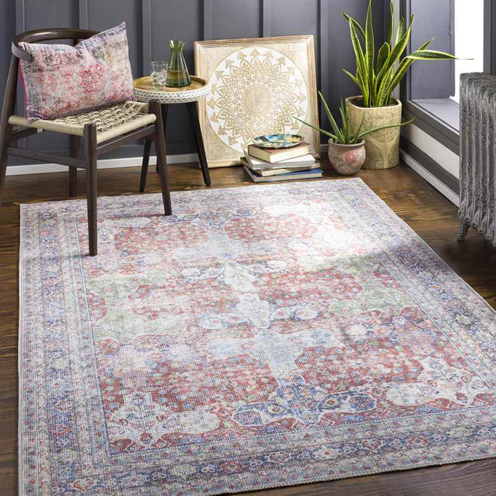 North Riverside Traditional Washable Rug, Blush