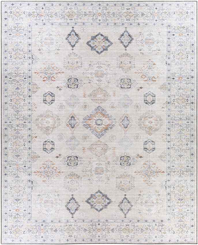 North Utica Traditional Washable Rug, Beige