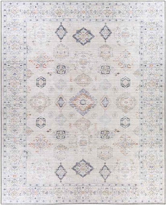 North Utica Traditional Washable Rug, Beige