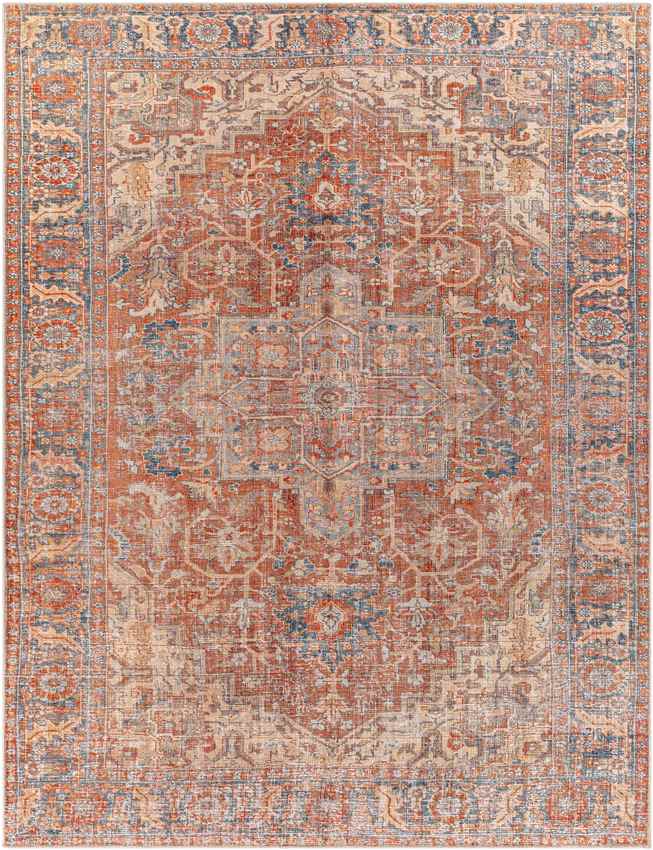 Vernon Hills Traditional Washable Rug, Burnt Orange