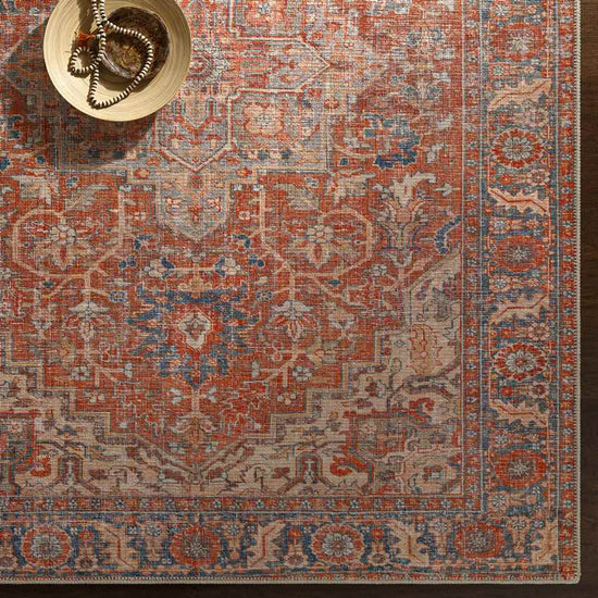 Vernon Hills Traditional Washable Rug, Burnt Orange