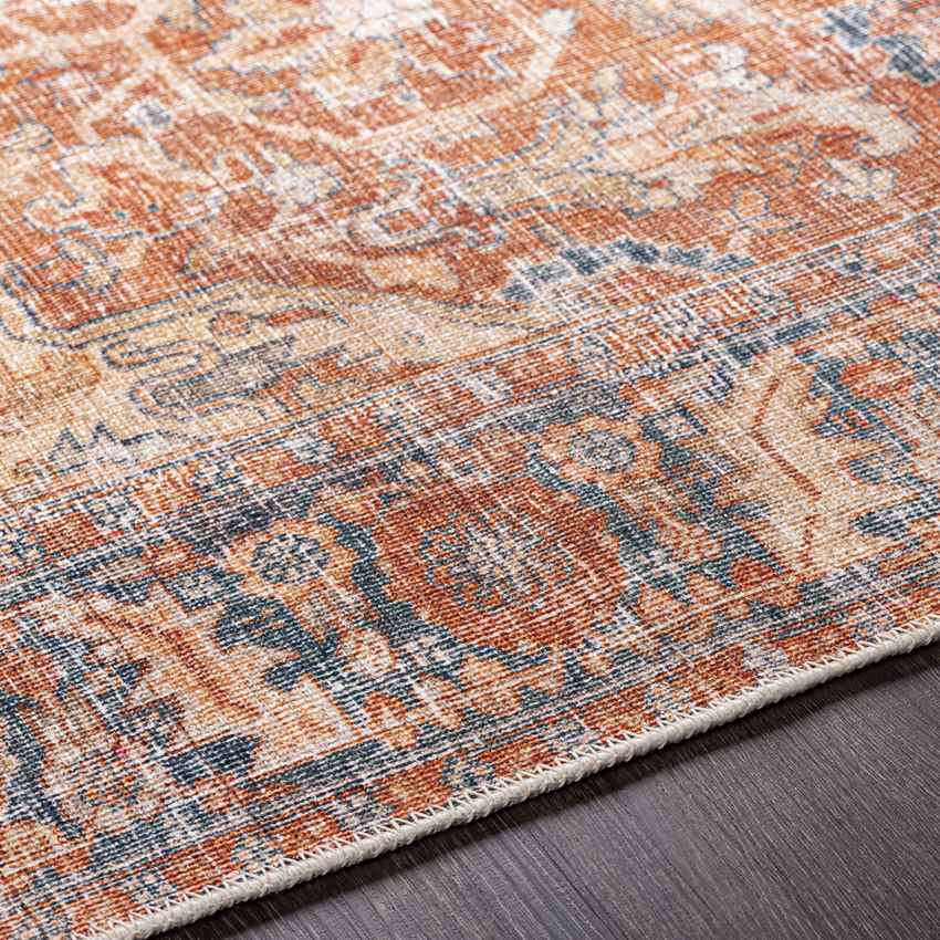 Vernon Hills Traditional Washable Rug, Burnt Orange