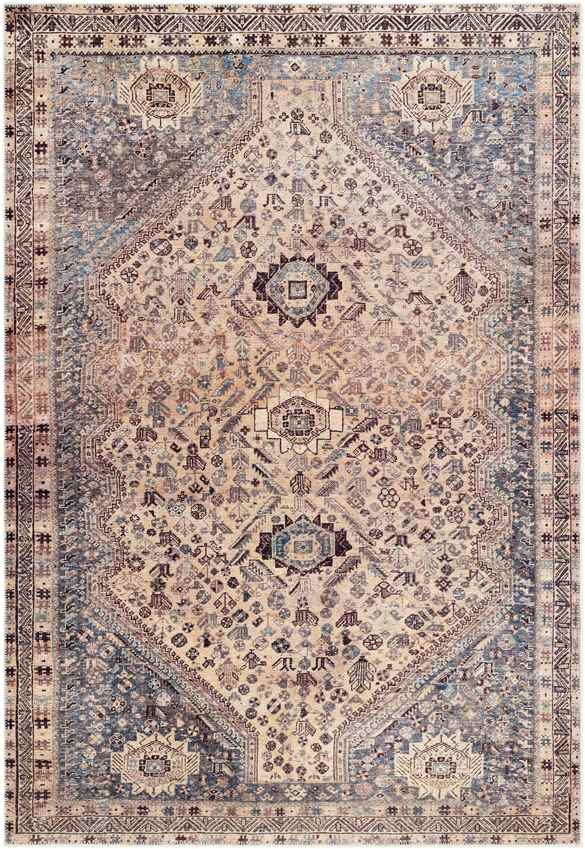 Villa Grove Traditional Washable Rug, Tan