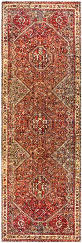 West Brooklyn Traditional Washable Rug, Burnt Orange