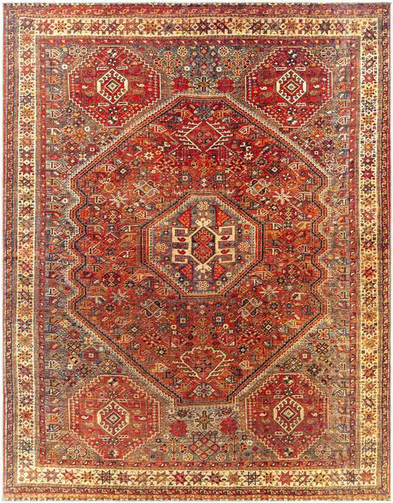 West Brooklyn Traditional Washable Rug, Burnt Orange