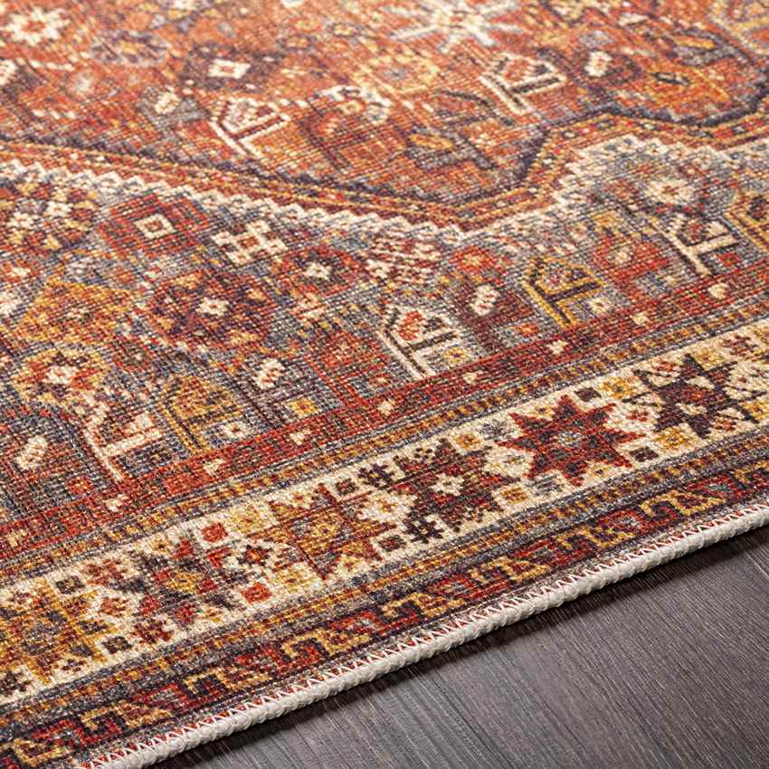 West Brooklyn Traditional Washable Rug, Burnt Orange