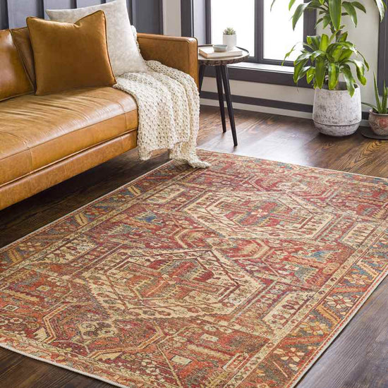 West Chicago Traditional Washable Rug, Brick