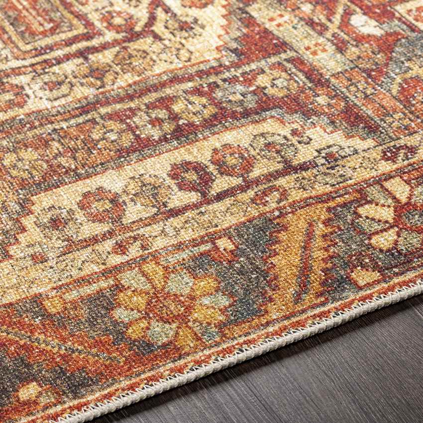 West Chicago Traditional Washable Rug, Brick