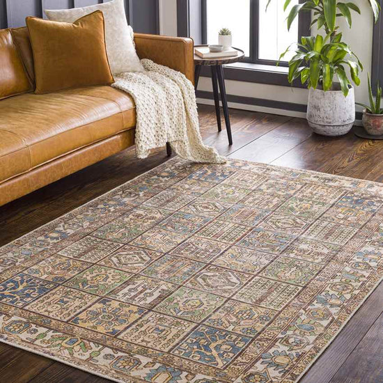 West Dundee Traditional Washable Rug, Mocha