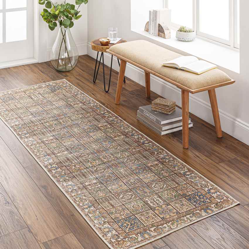 West Dundee Traditional Washable Rug, Mocha