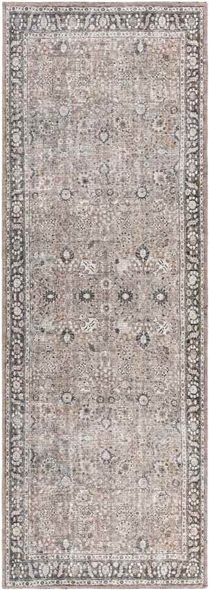 Long Beach Traditional Washable Rug, Brown