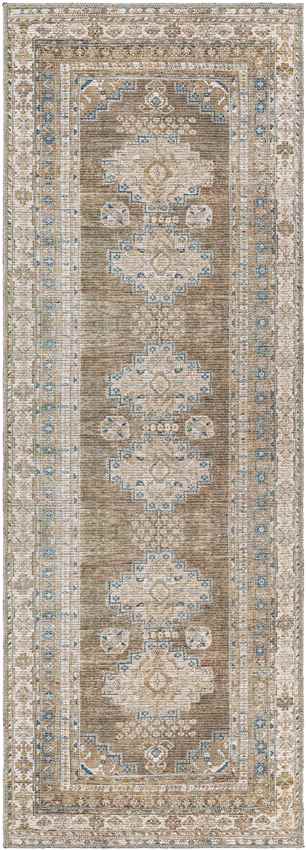 McCordsville Traditional Washable Rug, Brown