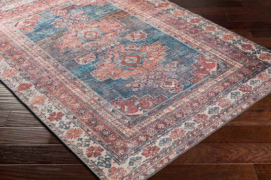 McCordsville Traditional Washable Rug, Coral