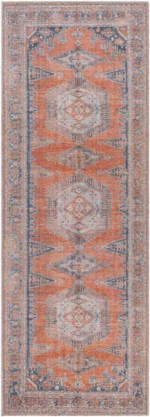 Mackey Traditional Washable Rug, Burnt Orange