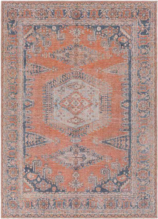 Mackey Traditional Washable Rug, Burnt Orange