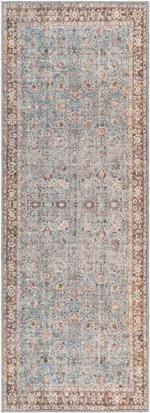 Markle Traditional Washable Rug, Dark Teal